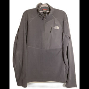 Men's The North Face‎ Gray Pullover Fleece Sweater Sz Large Half Zip Polyester